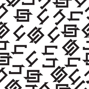 harf s okları çizgi geometrik dikişsiz vektör 