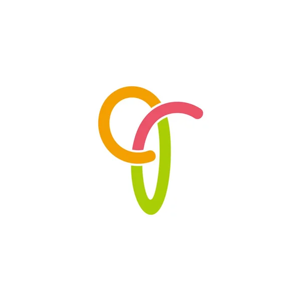 Lettera Curve Linea Colorato Bambino Design Logo Vettore Simbolo — Vettoriale Stock