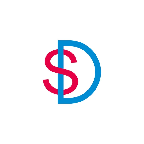 Letra Vinculado Colorido Fuente Logo Vector — Vector de stock