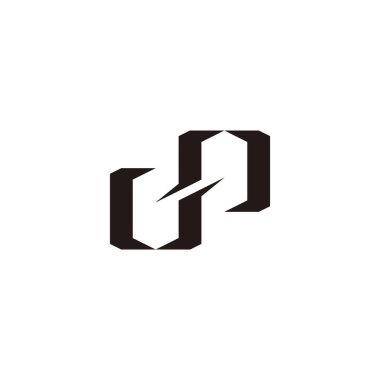 dp harfi bağlantılı kare geometrik logo vektörü  