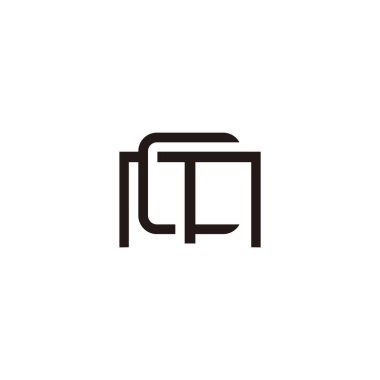 mc harfi ince bağlı çizgi logo vektörü