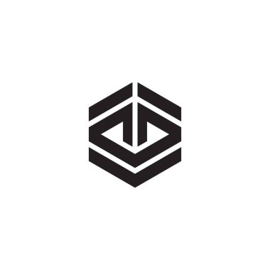 Çizgiler altıgen geometrik logo tasarım vektörü 