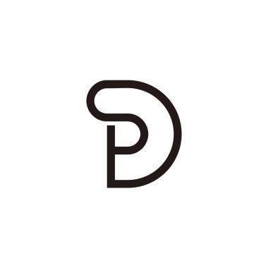 spd harfi tek çizgi logo vektörünü eğriliyor 