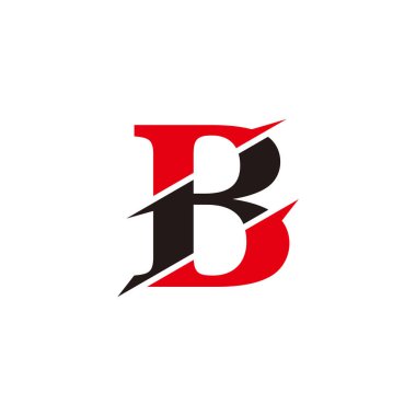 harf b dilimleme hareketi renkli logo vektörü 