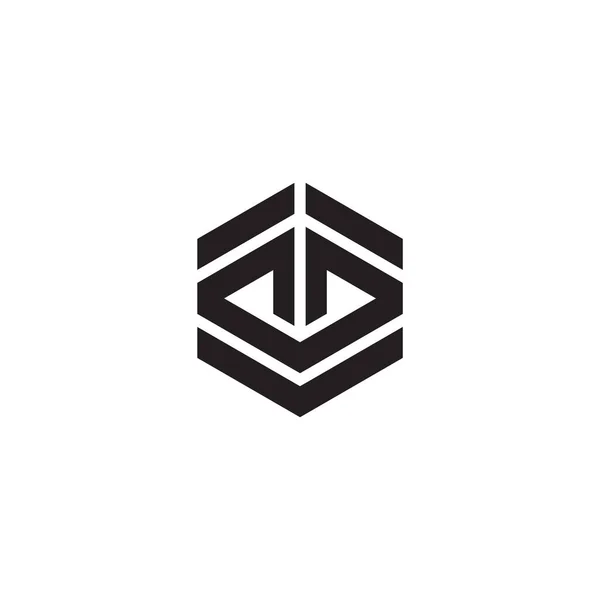 Çizgiler Altıgen Geometrik Logo Tasarım Vektörü — Stok Vektör
