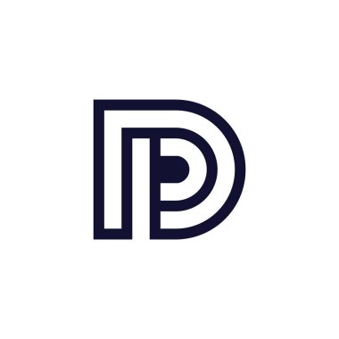 rd çizgi çizgi harfi geometrik logo vektörü