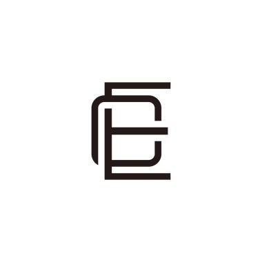 harf ec basit bağlı çizgi logo vektörü