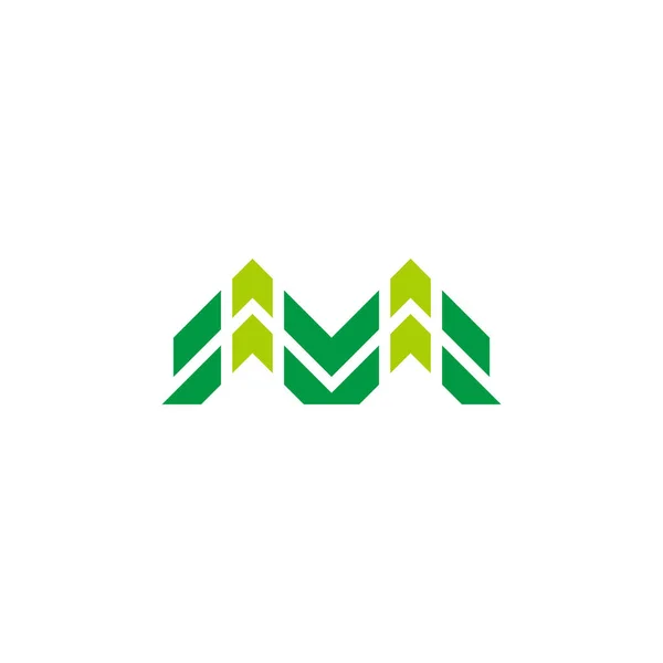 Bir Sürü Dağ Silueti Çizgili Yeşil Logo Vektörü — Stok Vektör