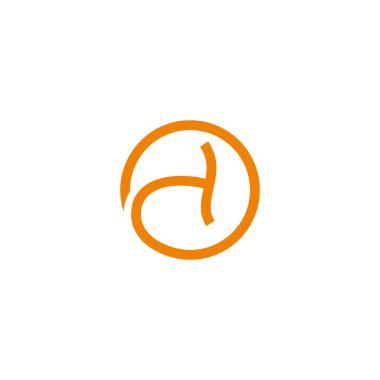 Çember çizgisi geometrik logo vektöründe harf