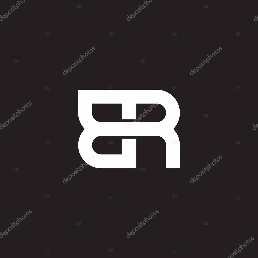 Letter br abstract negative space logo vector