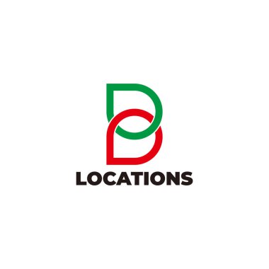 B harfi logo konumu renkli vektörü 