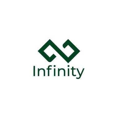 Sonsuz yeşil dağ çizgisi basit geometrik logo vektörü