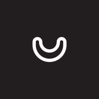 Gülümseme harfi basit çizgi logo vektörü 