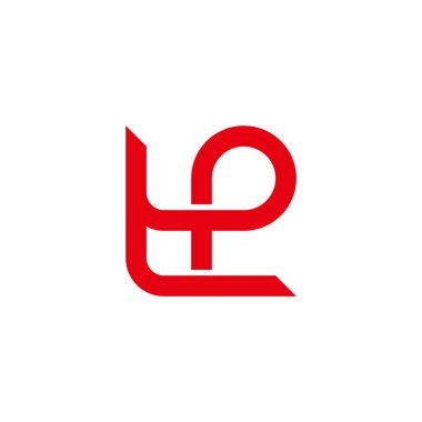 harf tp bağlantılı üst üste çizgi logo vektörü 