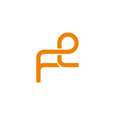 fe harfi eğrileri döngü geometrik çizgi logo vektörü 