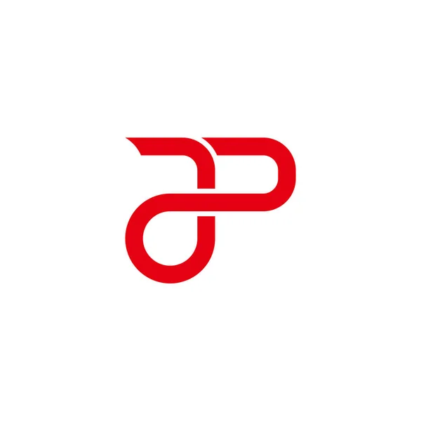 Jp赤い線のロゴベクトル — ストックベクタ