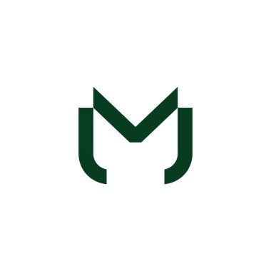 mj harfi basit geometrik logo tasarım vektörü 