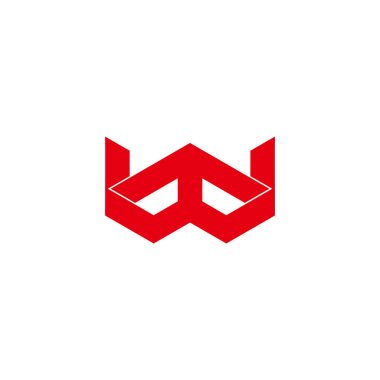 Basit logo vektörünü yükselten w harfi 