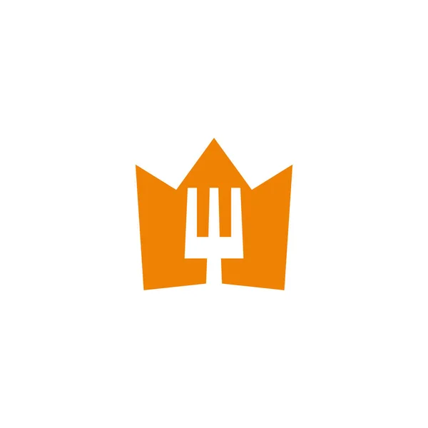 Fourchette Cuillère Nourriture Couronne Symbole Vecteur — Image vectorielle