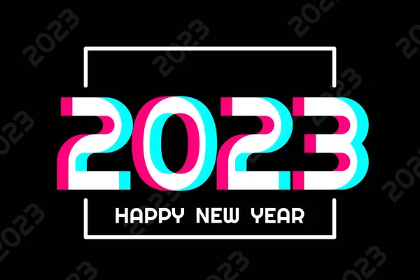 Kreatív Koncepció 2023 Boldog Évet Poszter Szociális Média Stílusban Design — Stock Vector