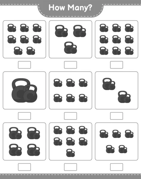 Počítání Hry Kolik Brumbálů Vzdělávací Dětská Hra Tisknutelný List Vektorová — Stockový vektor