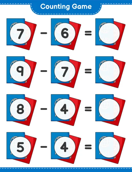 Contando Gioco Contare Numero Passaporto Scrivere Risultato Gioco Educativo Bambini — Vettoriale Stock