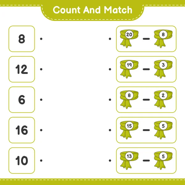 Tel Match Tel Het Aantal Sjaal Match Met Juiste Nummers — Stockvector