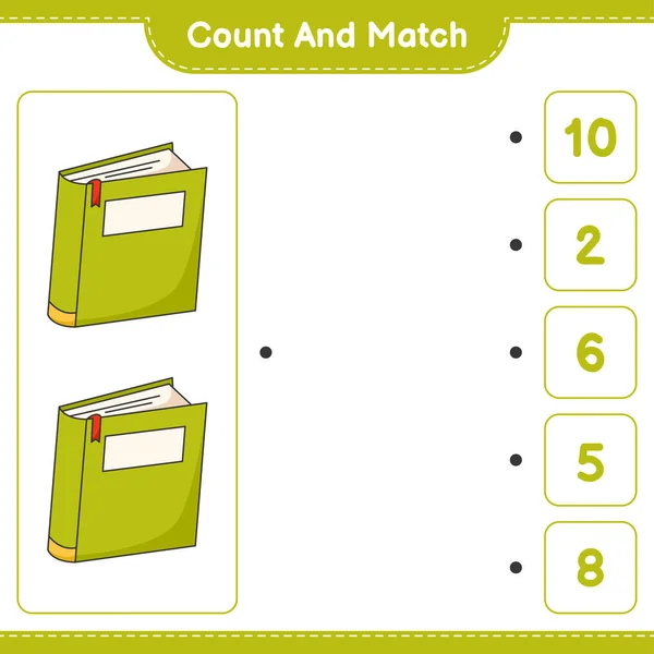 Count Match Count Number Book Match Right Numbers Educational Children — Stock Vector