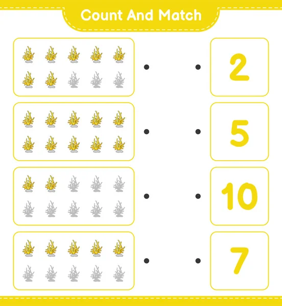 Conte Combine Conte Número Coral Combine Com Números Certos Jogo —  Vetores de Stock