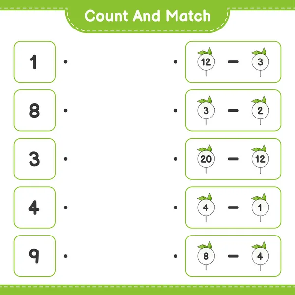 Count Match Count Number Pinwheels Match Right Numbers Educational Children — Stock Vector