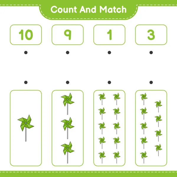 Подсчитайте Сравните Посчитайте Количество Колес Сравните Правильными Числами Образовательные Игры — стоковый вектор