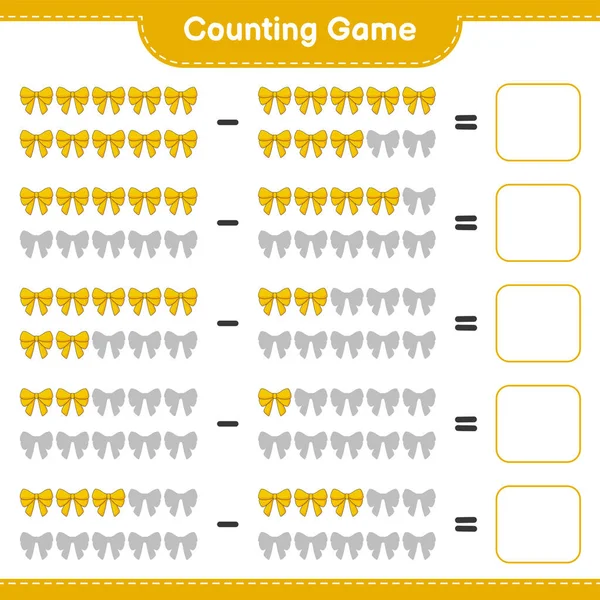 Counting Game Count Number Ribbon Write Result Educational Children Game — Stock Vector