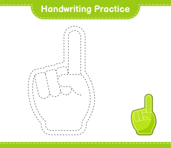 手写体练习寻找泡沫手指的线条 教育儿童游戏 可打印工作表 矢量图解 — 图库矢量图片