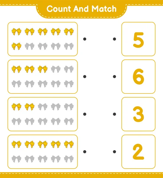 Tel Match Tel Het Aantal Lint Match Met Juiste Nummers — Stockvector