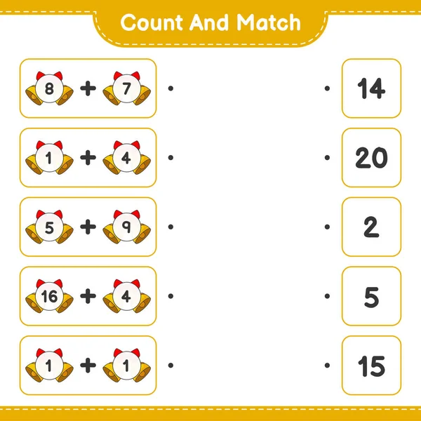 计数和匹配 计数圣诞钟声的数量 并与正确的数字匹配 教育儿童游戏 可打印工作表 矢量图解 — 图库矢量图片