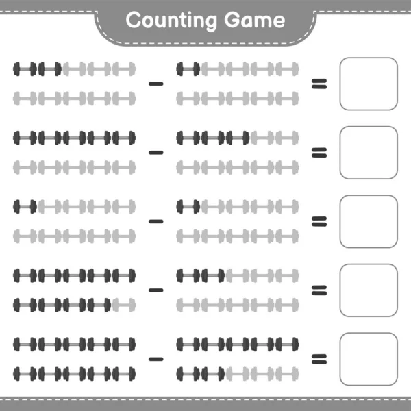 Contar Coincidir Contar Número Dumbbell Coincidir Con Los Números Correctos — Archivo Imágenes Vectoriales