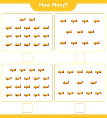 Maç sayısı, kaç uçak. Eğitimsel çocuk oyunu, yazdırılabilir çalışma tablosu, vektör illüstrasyonu