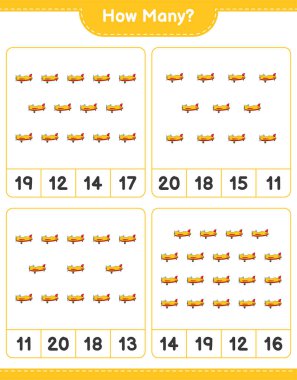 Maç sayısı, kaç uçak. Eğitimsel çocuk oyunu, yazdırılabilir çalışma tablosu, vektör illüstrasyonu