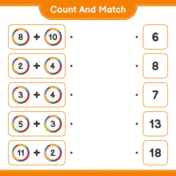 Count Match Count Number Volleyball Match Right Numbers Educational Children — Stock Vector