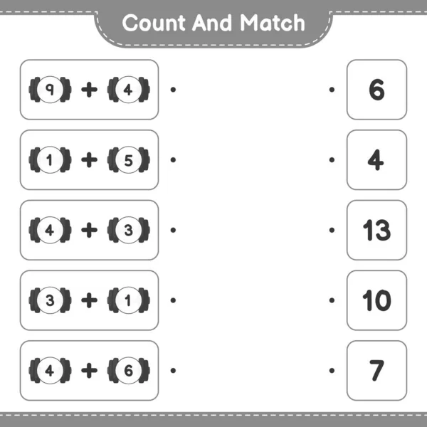 Räkna Och Matcha Räkna Antalet Hantlar Och Matcha Med Rätt — Stock vektor