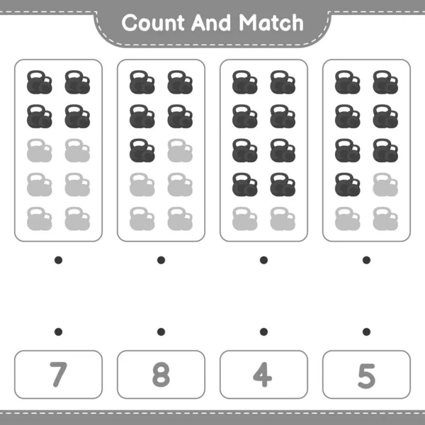 Conte Combine Conte Número Dumbbell Combine Com Números Certos Jogo —  Vetores de Stock