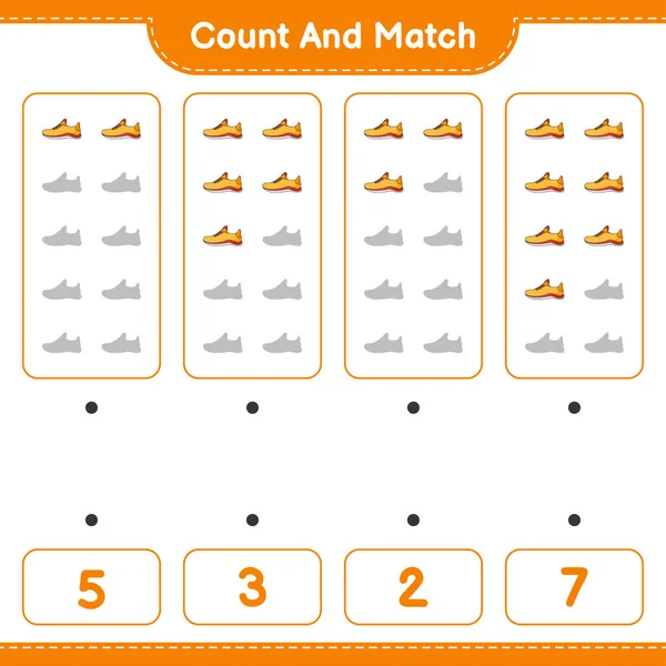 Tel Match Tel Het Aantal Running Shoes Match Met Juiste — Stockvector