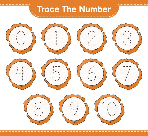 Verfolgen Sie Die Nummer Tracking Nummer Mit Cookie Pädagogisches Kinderspiel — Stockvektor