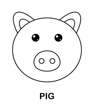 Çocuklar için domuz boyama sayfası