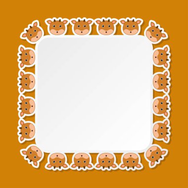 Pankart, poster ve tebrik kartı için kare çerçeveli geyik