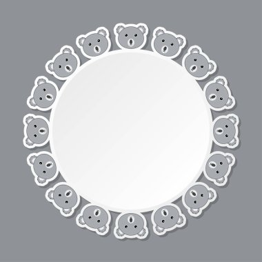 Pankart, poster ve tebrik kartı için yuvarlak çerçeveli Koala