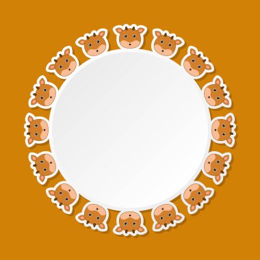 Pankart, poster ve tebrik kartı için yuvarlak çerçeveli geyik