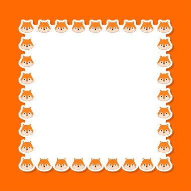 Pankart, poster ve tebrik kartı için kare çerçeveli tilki