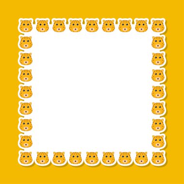 Pankart, poster ve tebrik kartı için kare çerçeveli leopar