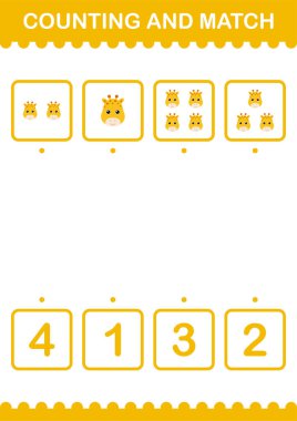 Zürafa suratını sayıp eşleştiriyorum. Çocuklar için çalışma tablosu